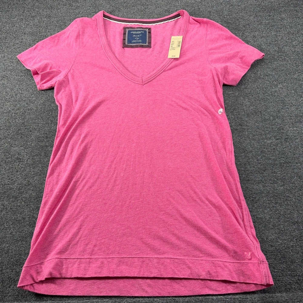 American Eagle Outfitters Favorite T Pink V-Neck Short Sleeve Shirt XL NWT